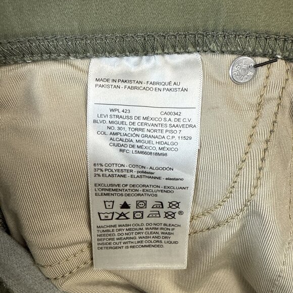 Levi Strauss Signature Green Pull On Skinny Jeans Womens Size 6L W28 L32 NWT - Picture 11 of 13